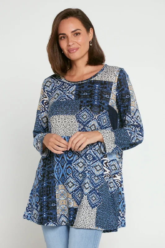 Barb Knit Top - Blue Ceramic