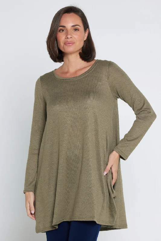 Barb Knit Top - Khaki