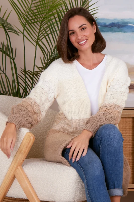 Benita Knit Cardi - Latte Ombre