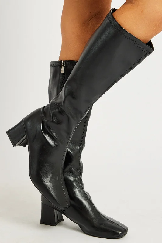 Black Knee High Boots