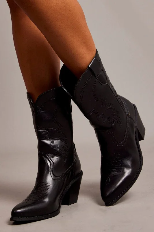 Black Western Ankle Boots