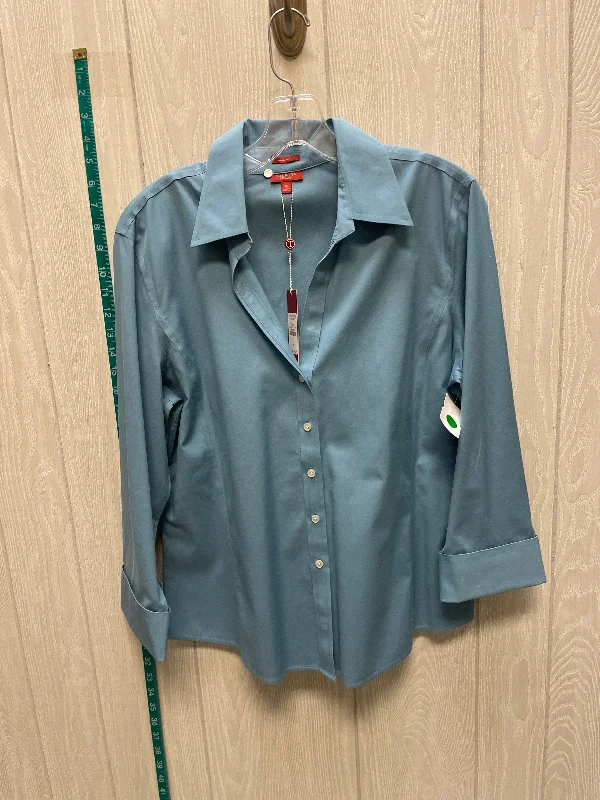 Blue Blouse Long Sleeve Talbots, Size Xl