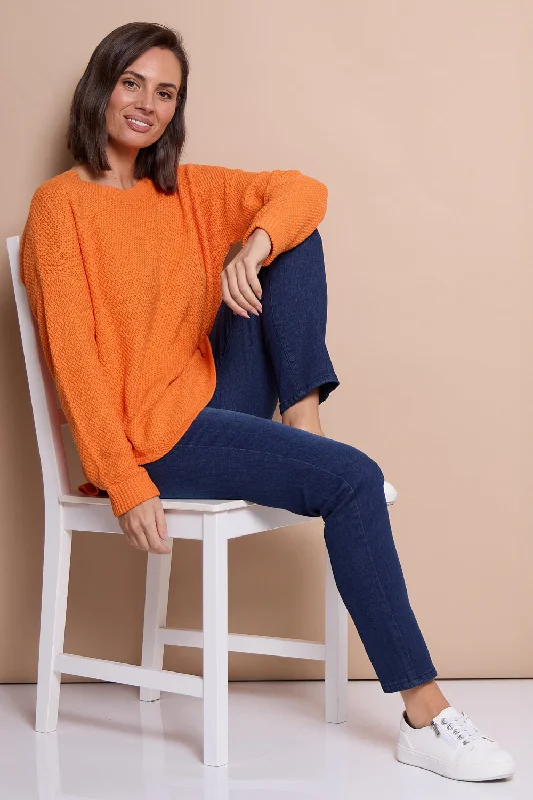 Brenda Waffle Knit - Orange