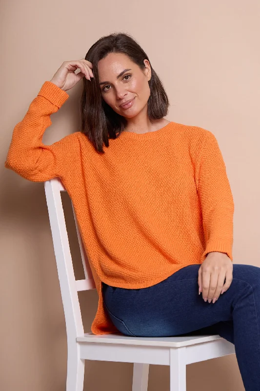 Brenda Waffle Knit - Orange