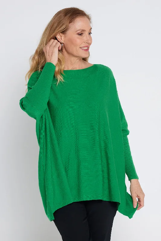 Button Back Knit Jumper - Emerald