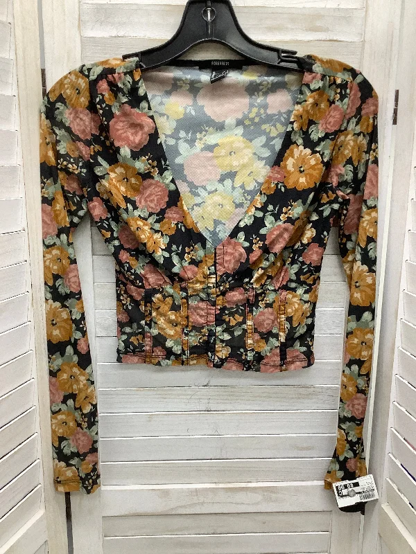 Floral Print Blouse Long Sleeve Forever 21, Size S