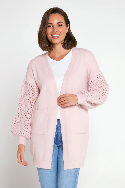 Hayley Wool Blend Knit Cardi - Pink