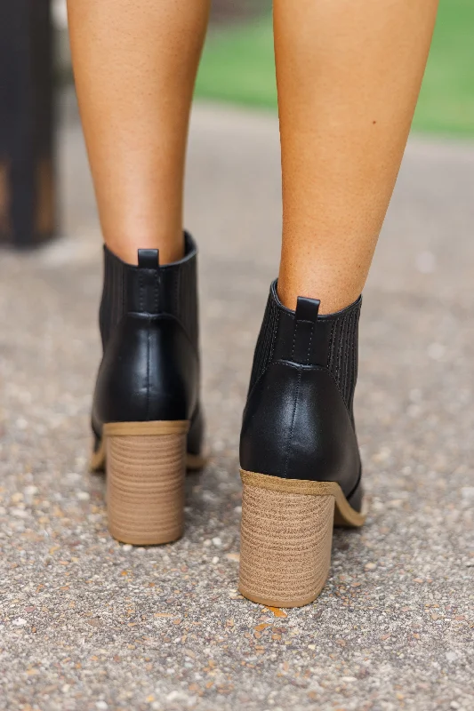 Living For Love Black Booties