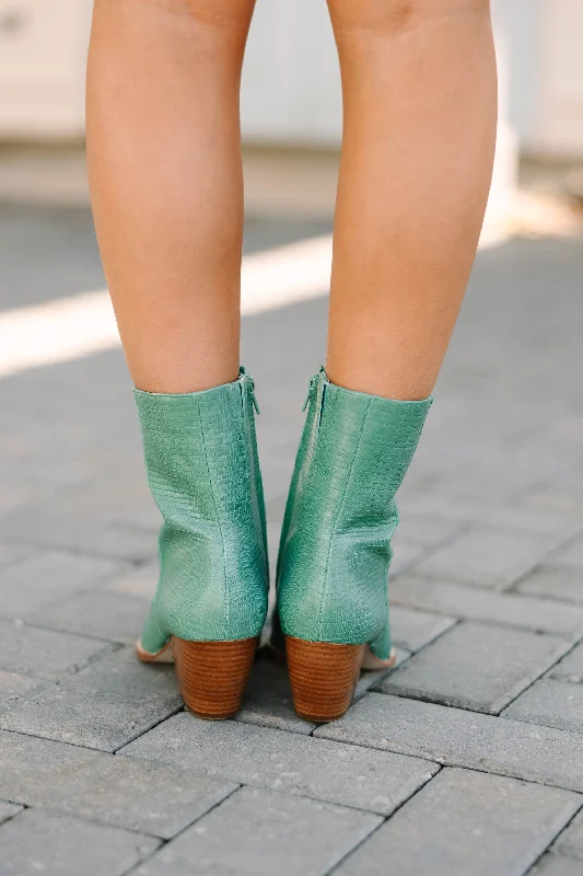 Matisse: Remember You Well Jade Green Snake Booties