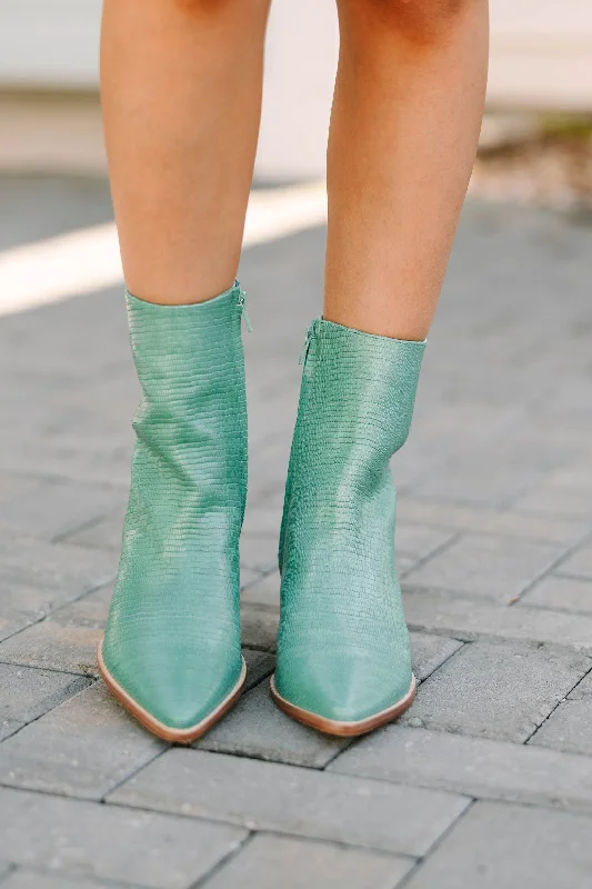 Matisse: Remember You Well Jade Green Snake Booties