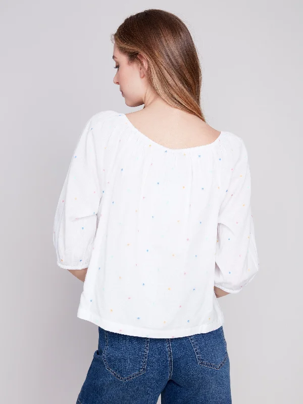 Off-The-Shoulder Cotton Blouse - Riviera