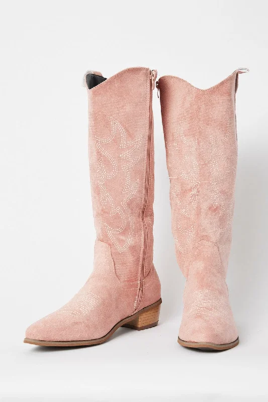 Pink Western Boots