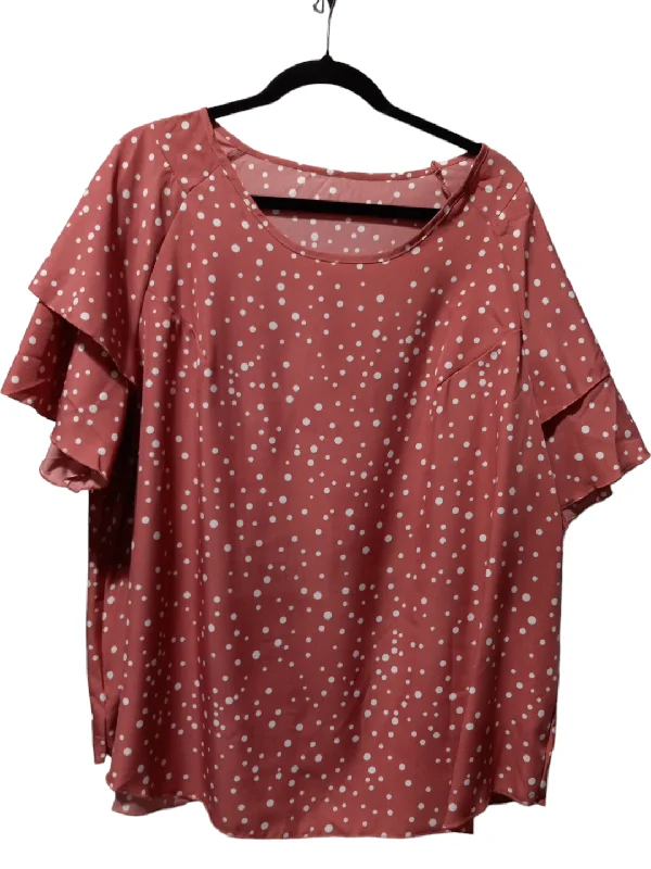 Polkadot Pattern Blouse Short Sleeve Shein, Size 3x