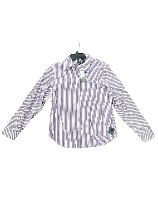 Purple Blouse Long Sleeve Lauren By Ralph Lauren, Size M