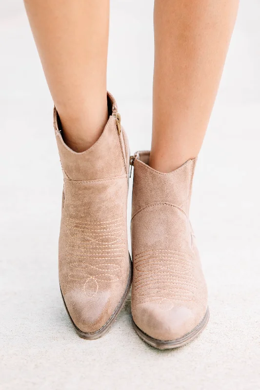 Seeing Stars Taupe Brown Western Booties