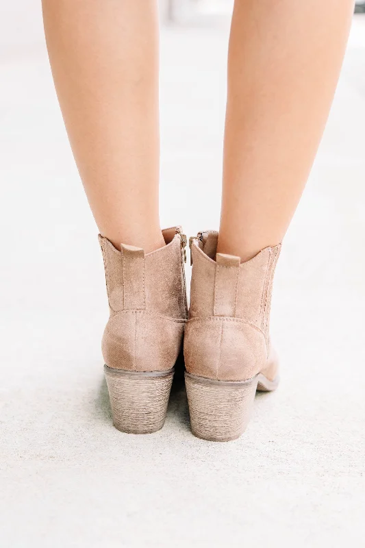 Seeing Stars Taupe Brown Western Booties