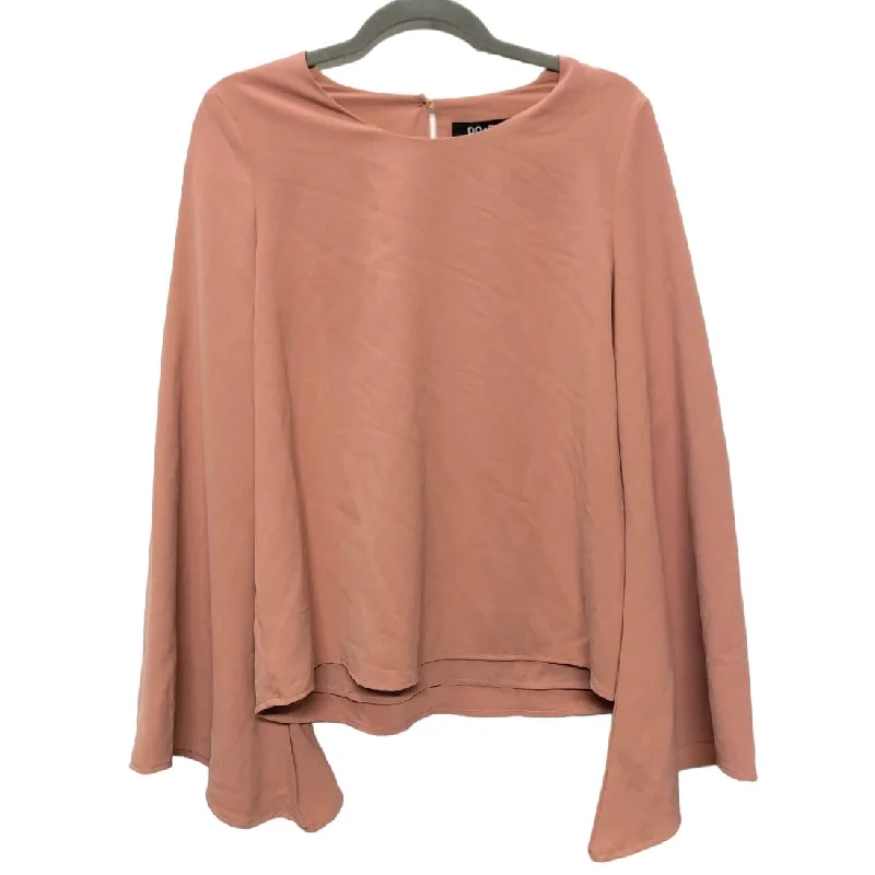 Tan Blouse Long Sleeve Clothes Mentor, Size L