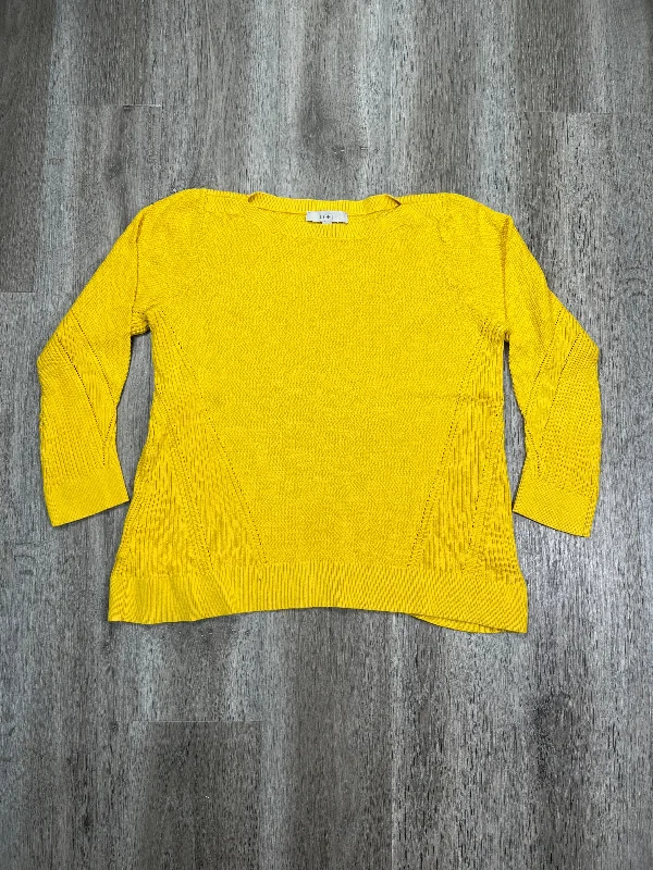 Top 3/4 Sleeve By Loft In Yellow, Size: Xl