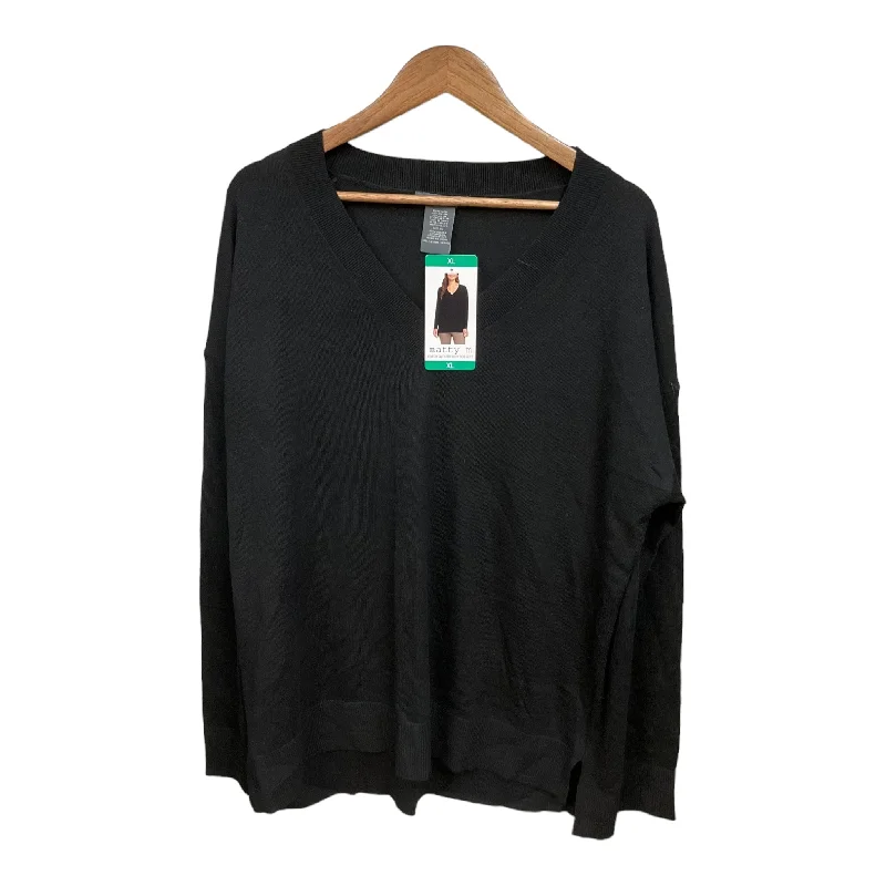 Top Long Sleeve Basic By Matty M In Black, Size: Xl