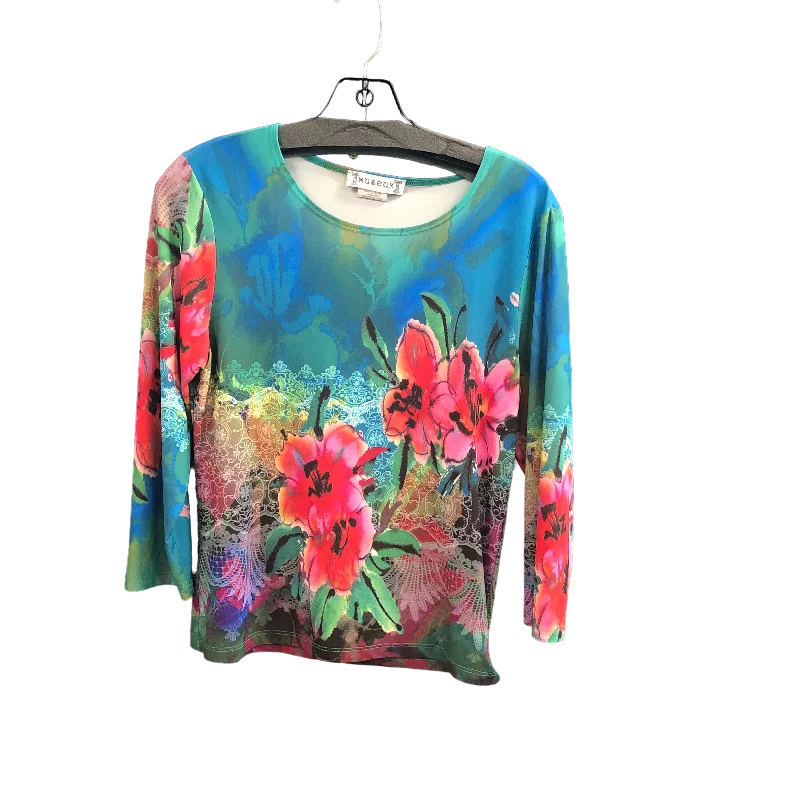 Top Long Sleeve By Clothes Mentor In Blue & Green, Size: M