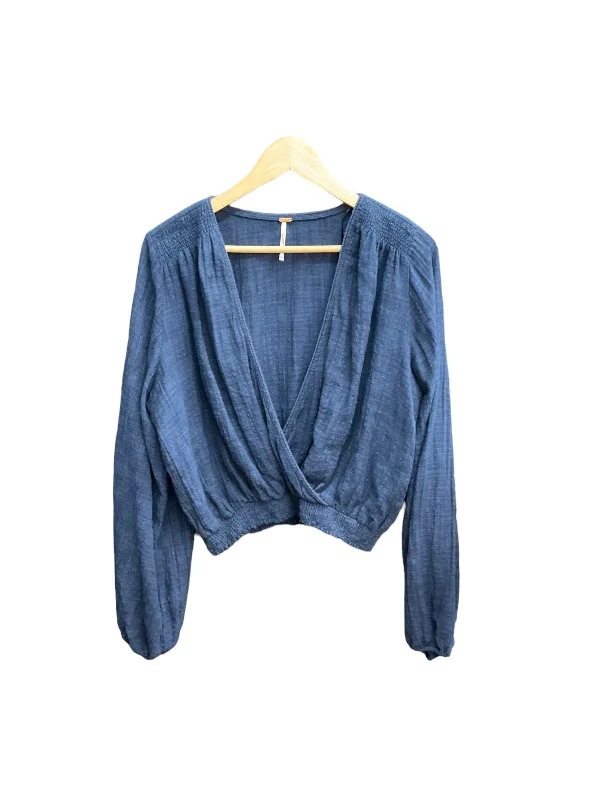 Top Long Sleeve By Free People In Navy, Size: L