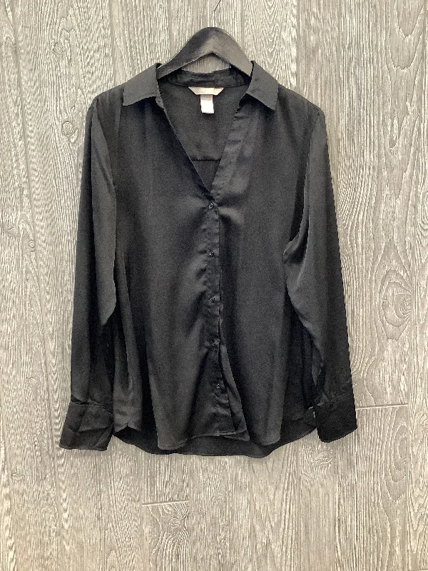 Top Long Sleeve By H&m In Black, Size: M