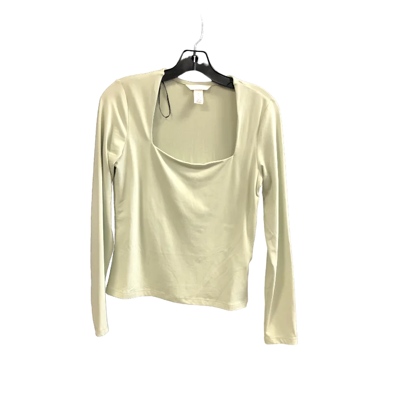 Top Long Sleeve By H&m In Green, Size: M