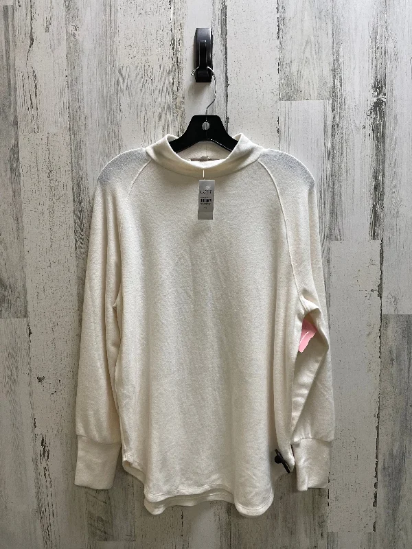 Top Long Sleeve By Loft In White, Size: M