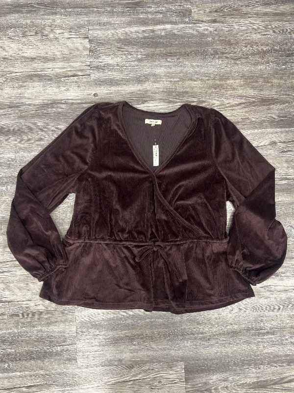 Top Long Sleeve By Madewell In Purple, Size: 1x