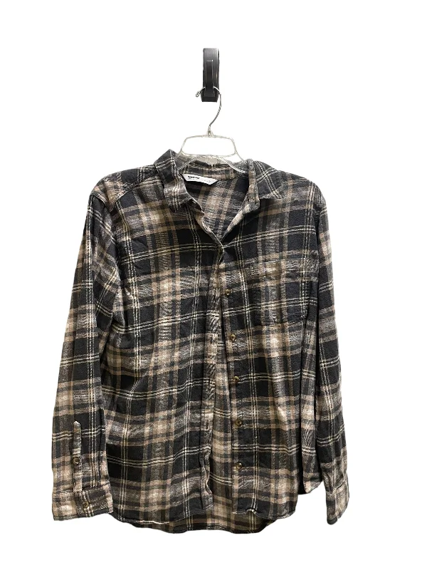 Top Long Sleeve By Sonoma In Plaid Pattern, Size: L