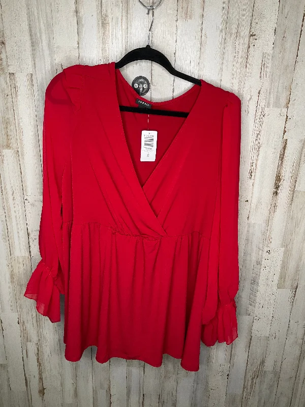 Top Long Sleeve By Torrid In Red, Size: 4x