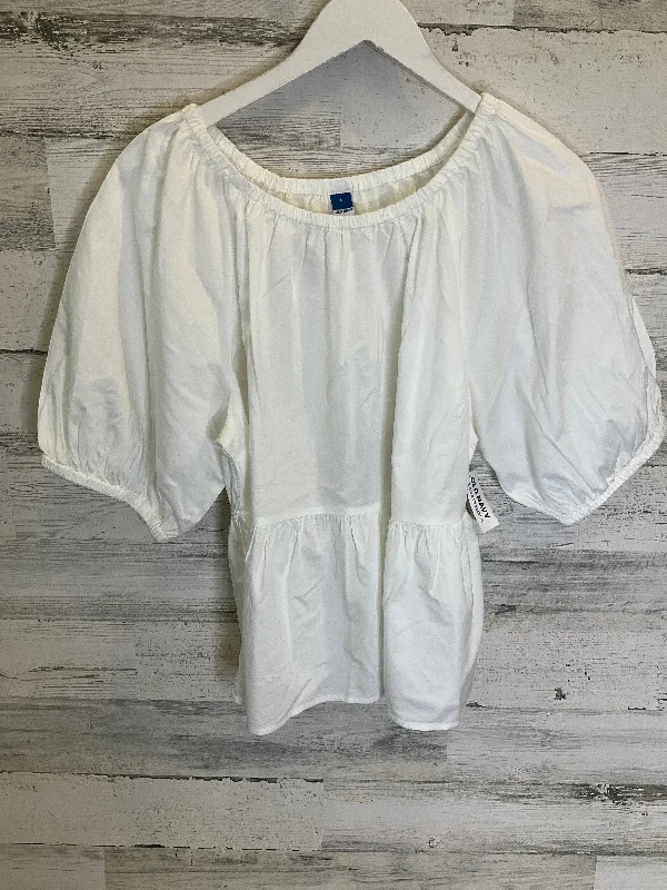 White Blouse Short Sleeve Old Navy, Size L