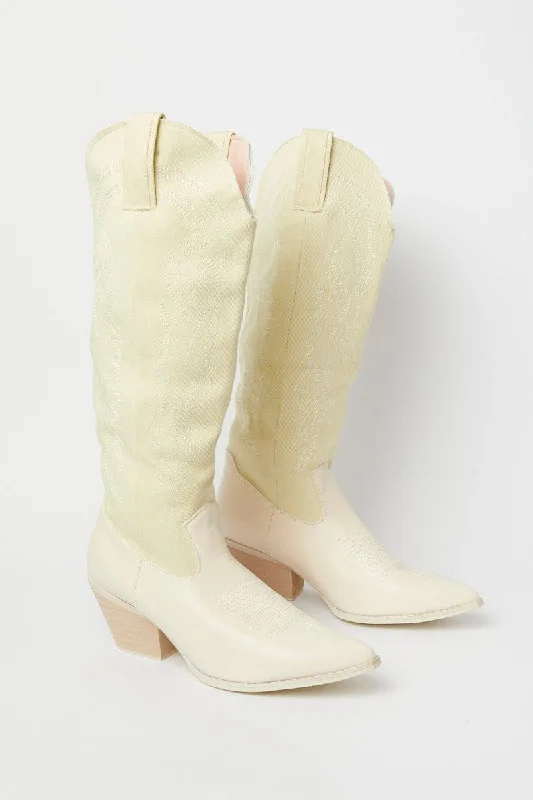 White Western Boots