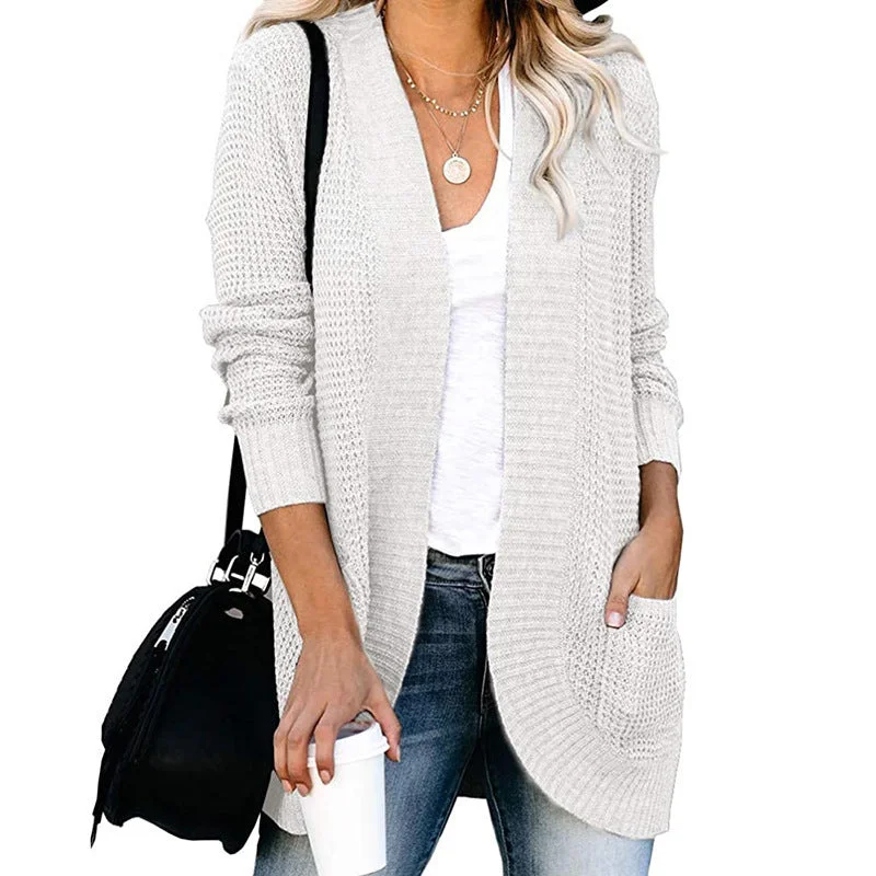 Beautiful Women's Popular Curved Large Pocket Sweaters