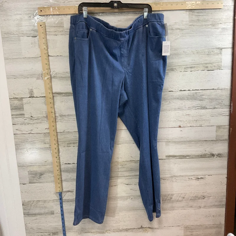 Blue Denim Pants Leggings Lands End, Size 3x