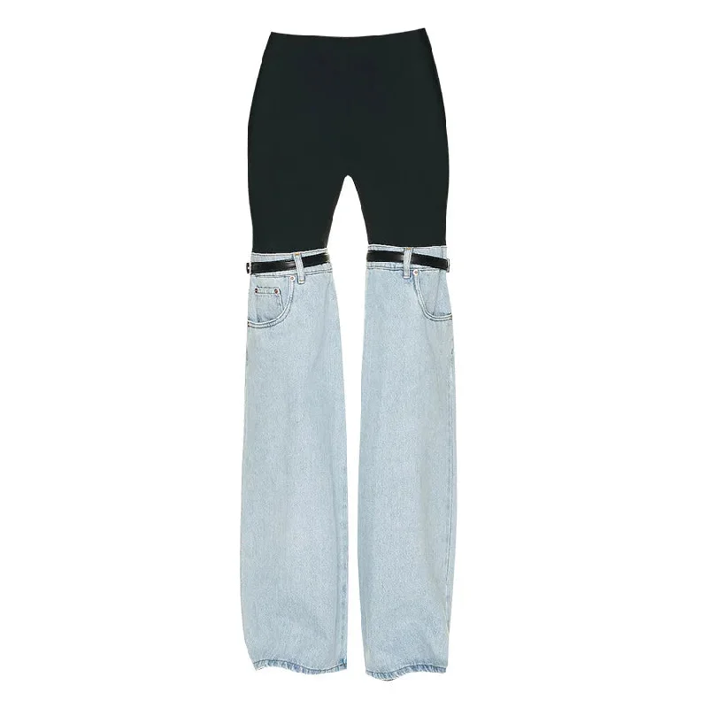 Fashion Wide Streetwear Loose Denim Summer New Low Rise Jeans