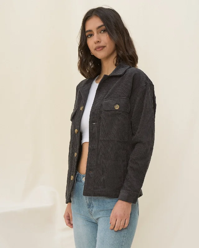 Fayth Charcoal Black Cord Jacket