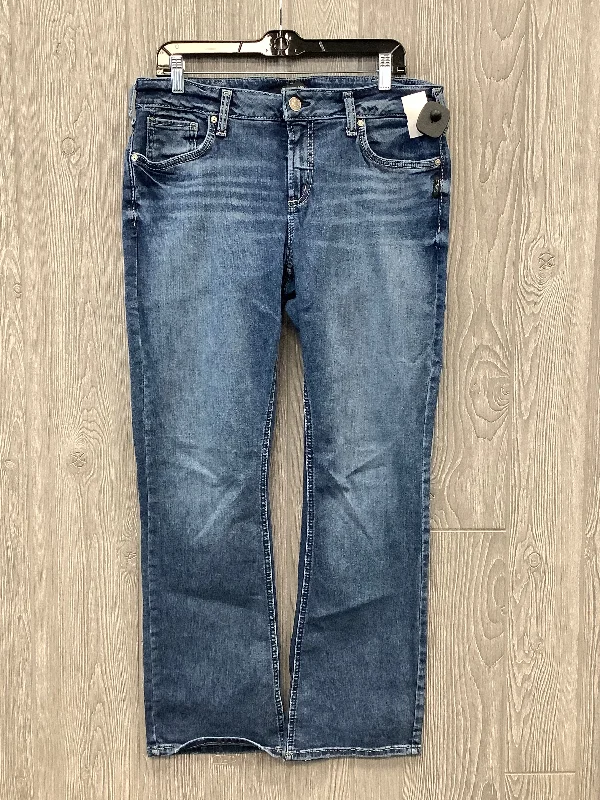 Jeans Boot Cut By Silver In Blue Denim, Size: 14