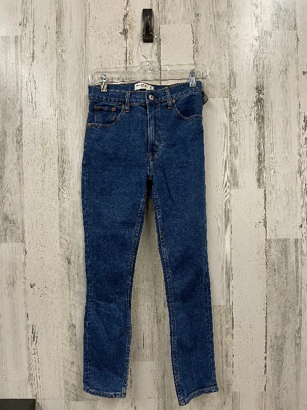 Jeans Skinny By Abercrombie And Fitch In Blue Denim, Size: 0