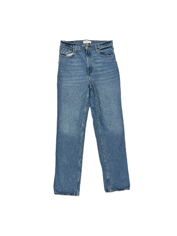 Jeans Straight By Abercrombie And Fitch In Blue Denim, Size: 10