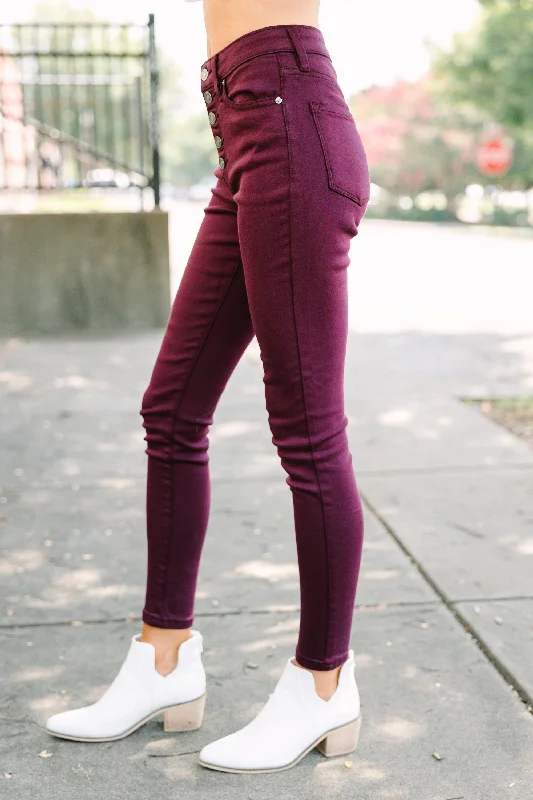 KanCan: Just A Dream Burgundy Red Skinny Jeans