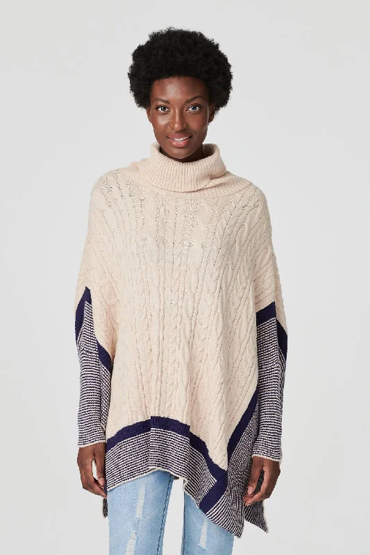 Cable Knit Roll Neck Knit Jumper