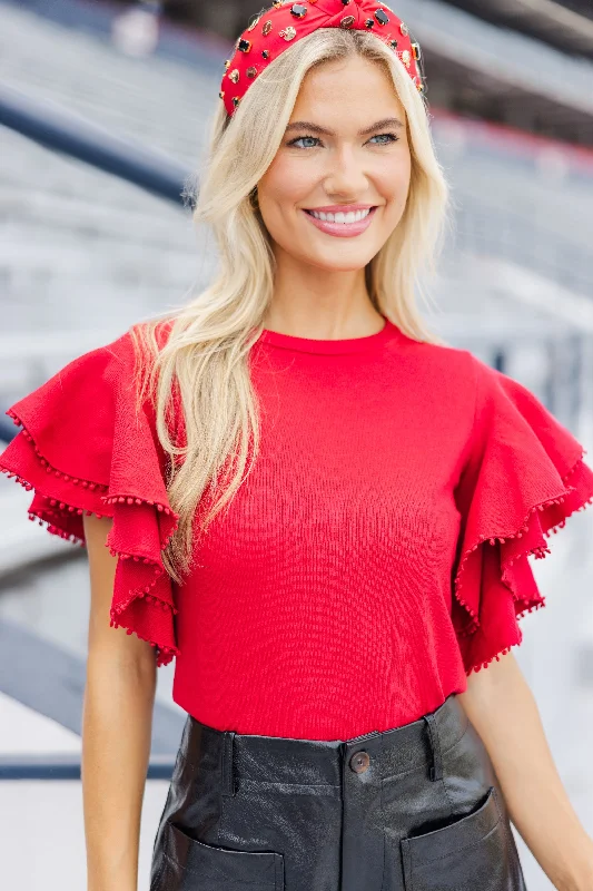 My Kind Of Love Red Pompom Sweater