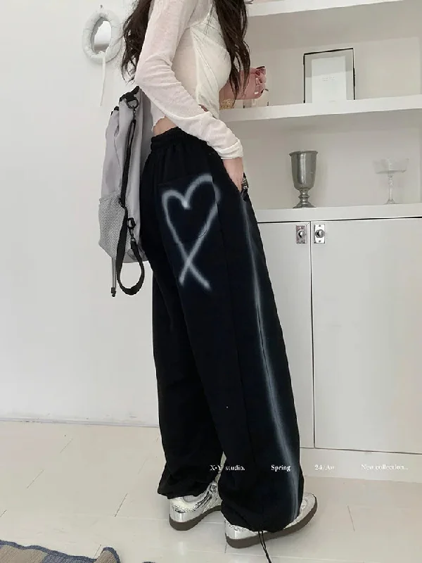 Streetwear Retro Y2k Baggy Harajuku Loose Drawstring High Waist Wide Leg Pants