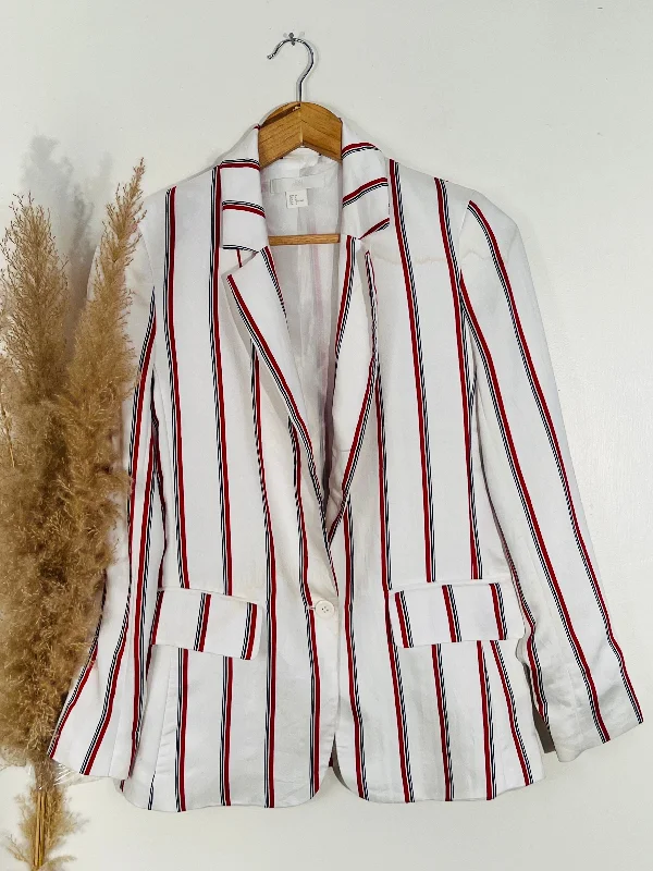 H&M Multi-Striped White Blazer