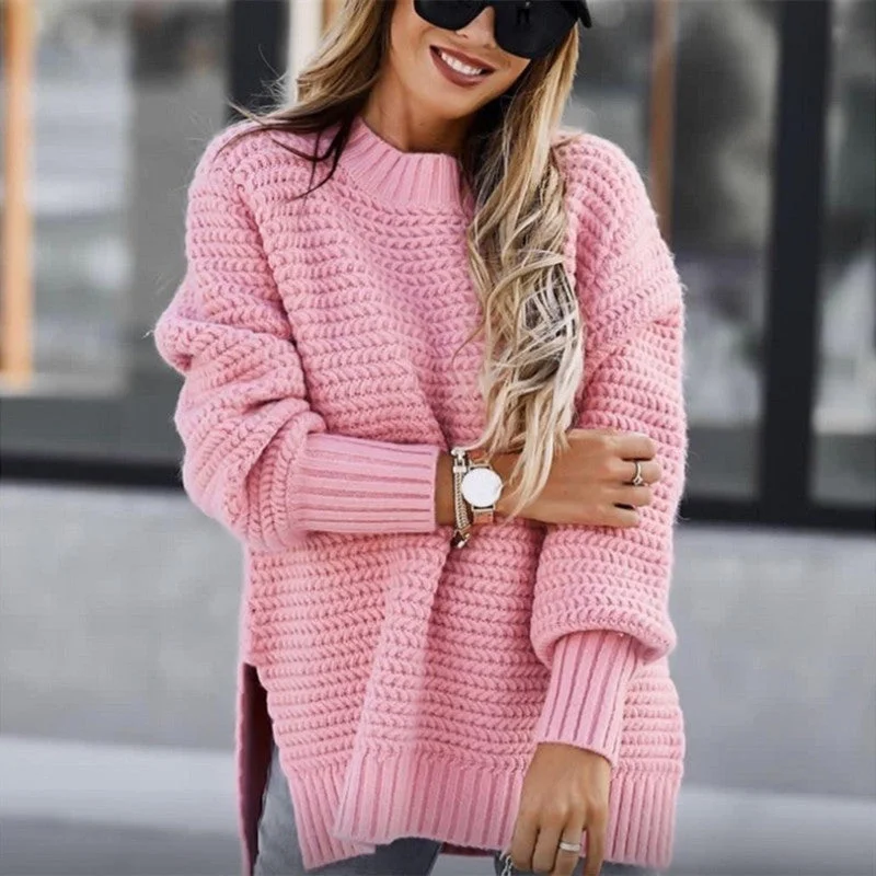 Women's Loose Lazy Long Sleeve Knitted Pullover Sweaters