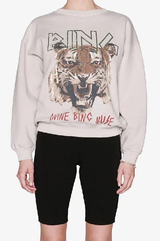 Women's Minority Tiger Head Digital Printing Khaki Sweaters