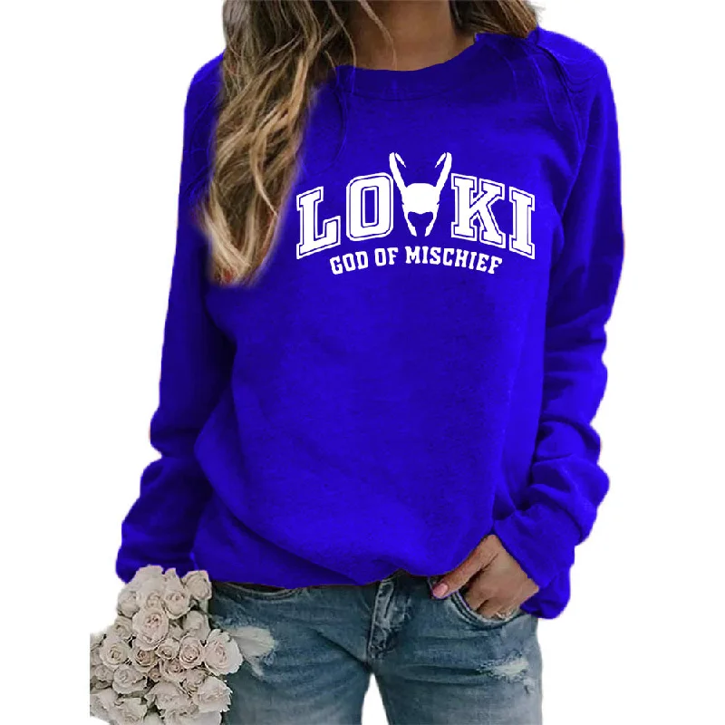 Women's Printed Long Sleeve Round Neck European Sweaters