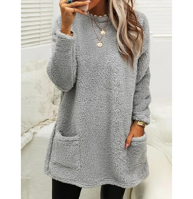 Women's Round Neck Long Sleeve Autumn Double-sided Sweaters