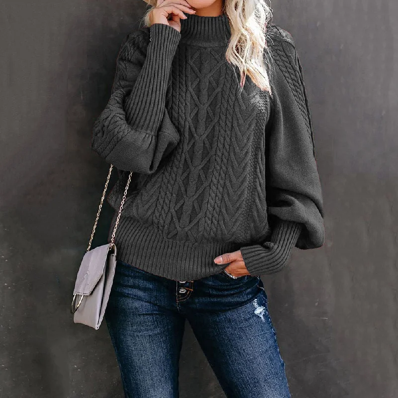 Women's Winter Loose Long-sleeved Knitted Solid Color Sweaters